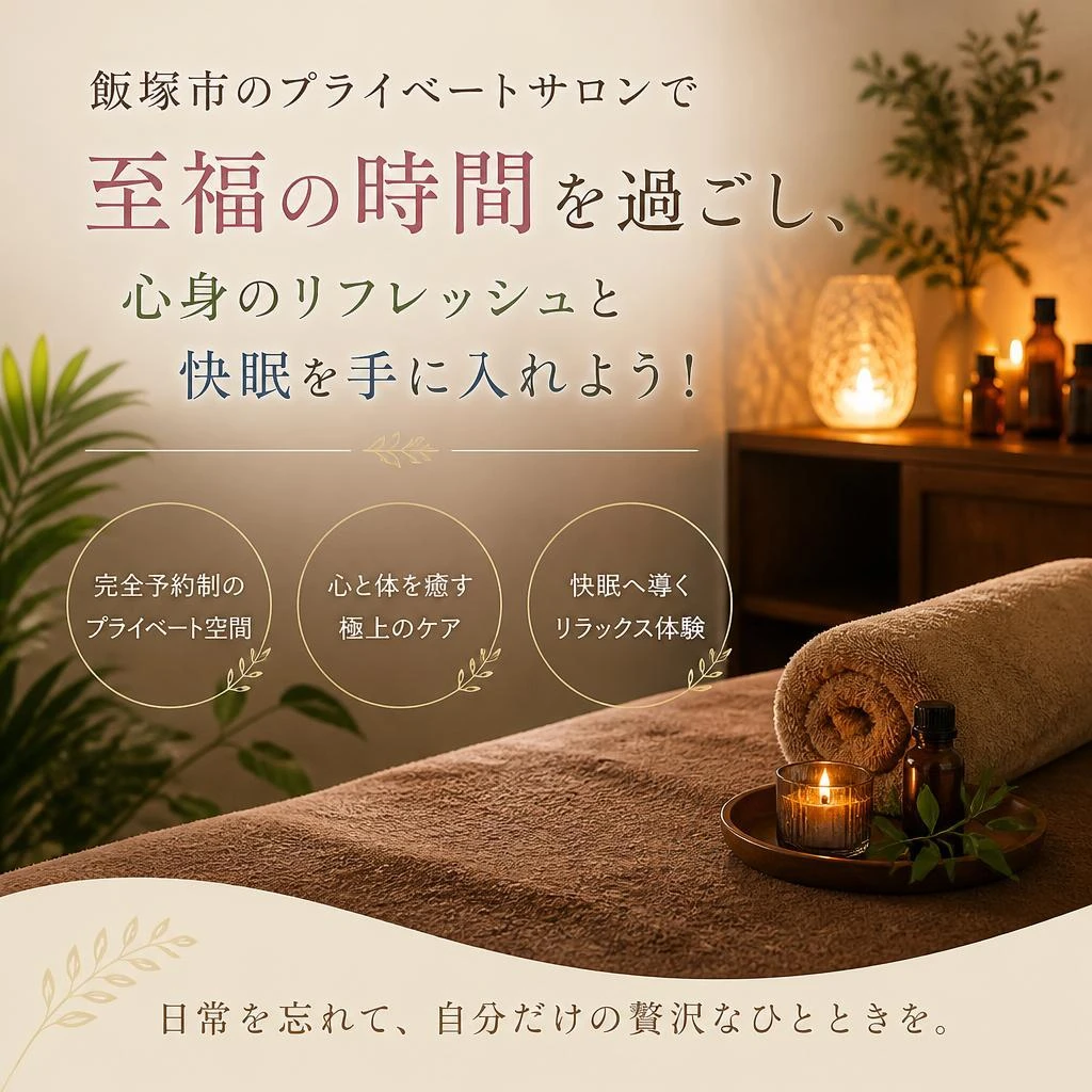 飯塚市のプライベートサロンで至福の時間を過ごし、心身のリフレッシュと快眠を手に入れよう！