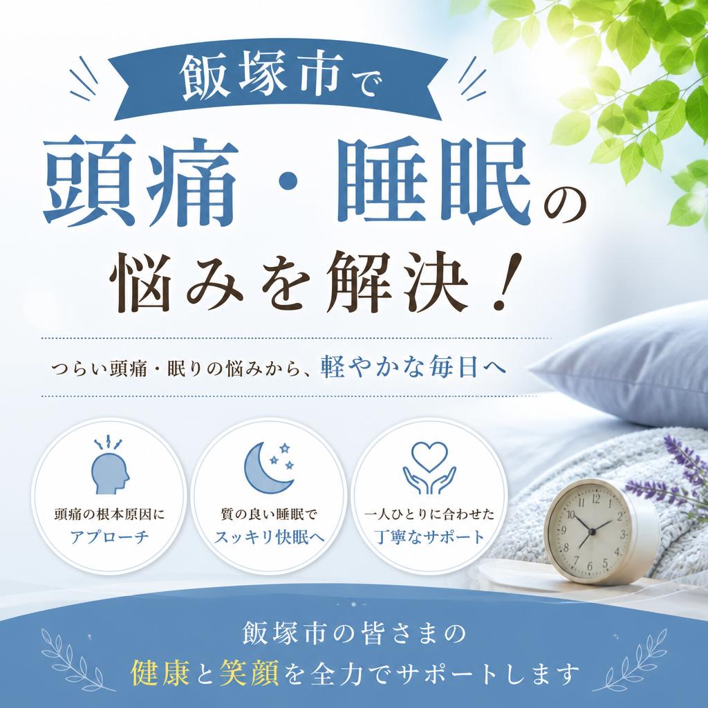 飯塚市で頭痛・睡眠の悩みを解決！