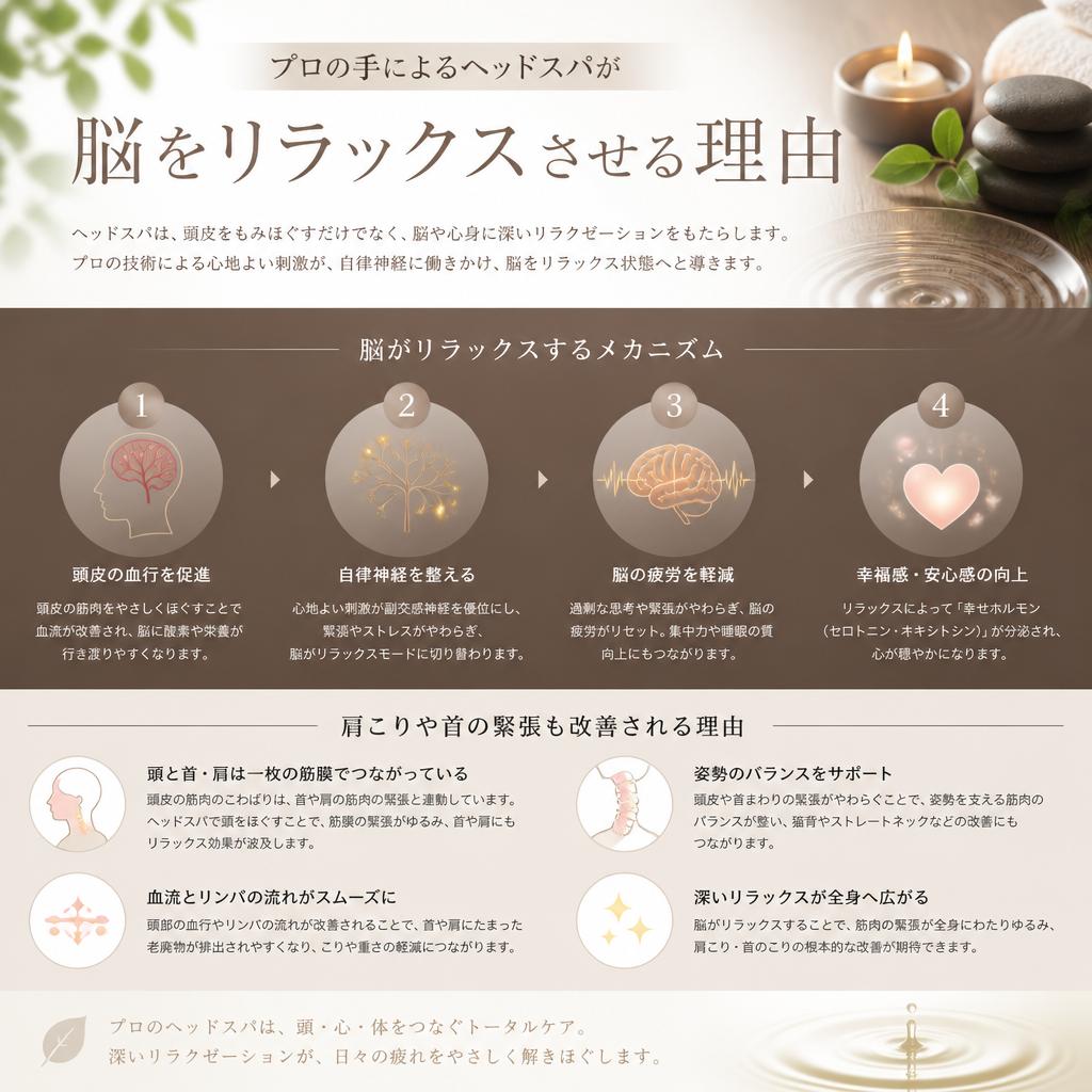 ヘッドスパがもたらすリラクゼーション効果