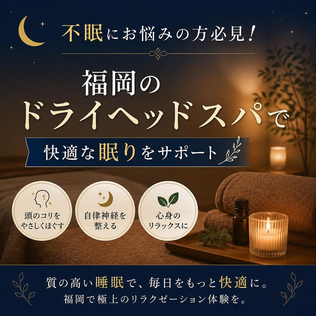 不眠にお悩みの方必見！福岡のドライヘッドスパで快適な眠りをサポート